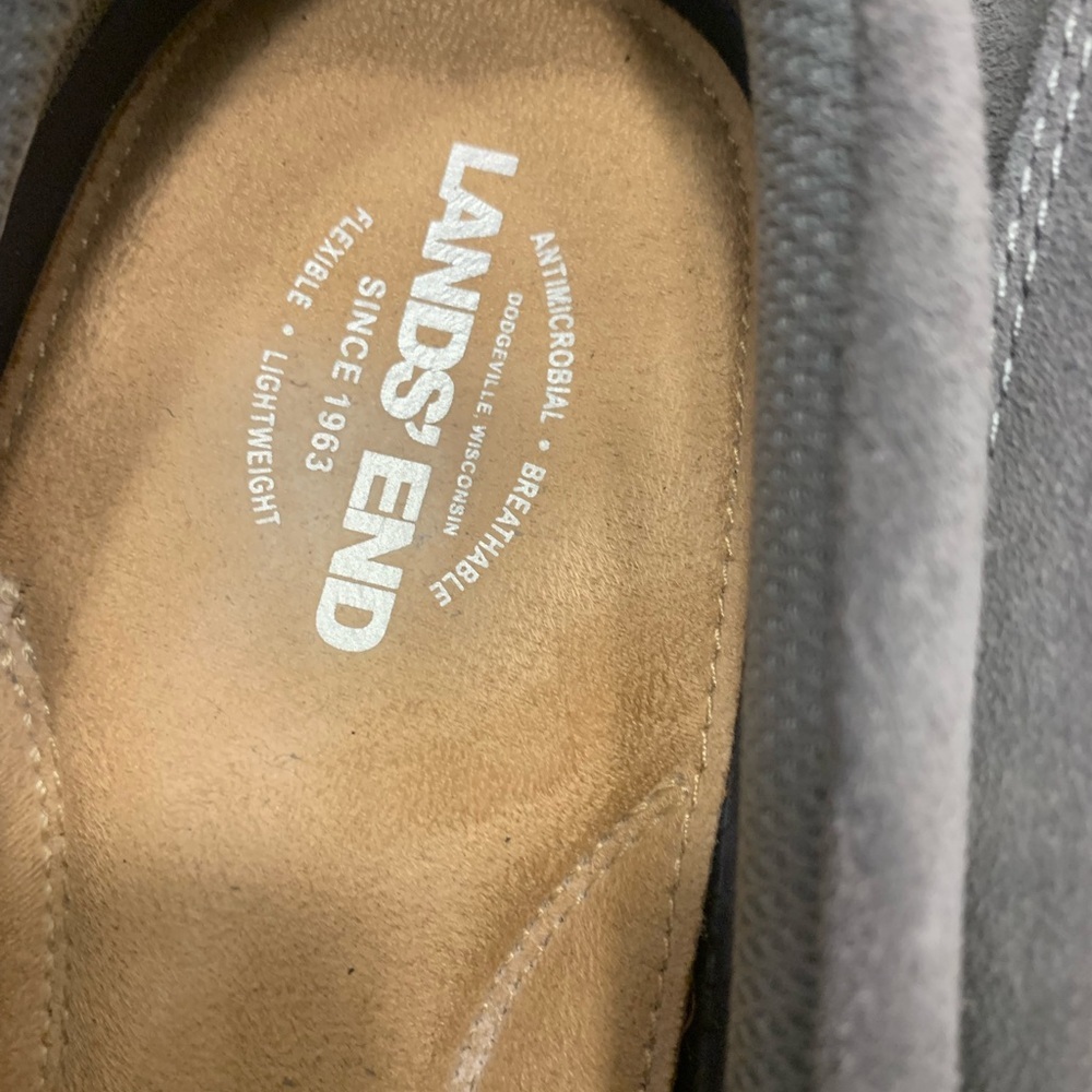 Lands' End Gray Penny Loafers Sleek Suede Slip-Ons Size 11D lightweight Flexble - Picture 7 of 13